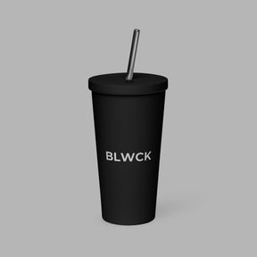 Insulated tumbler with a straw