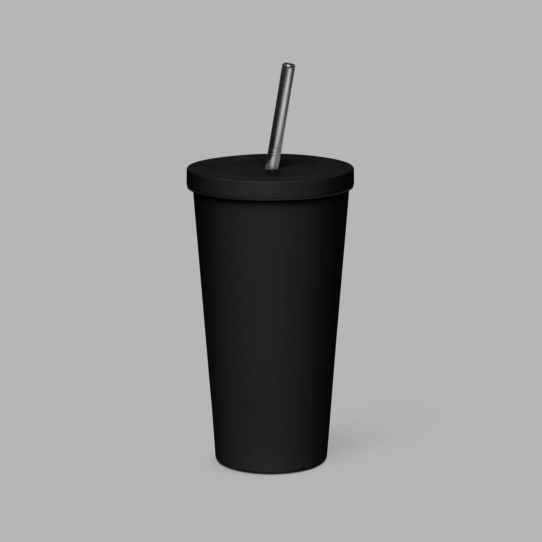 Insulated tumbler with a straw