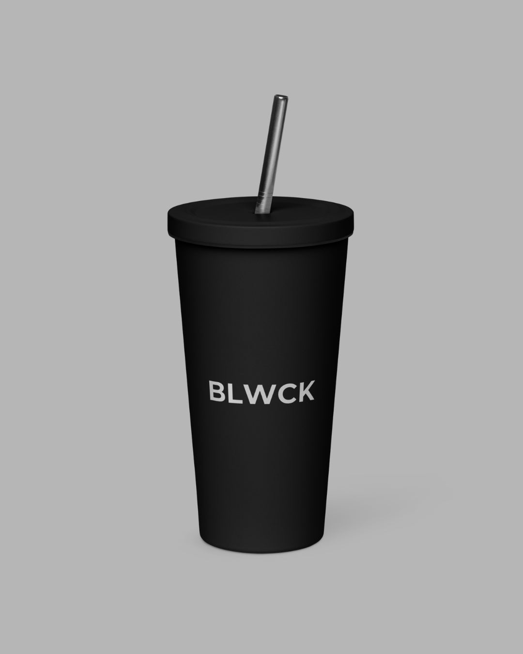 Insulated tumbler with a straw